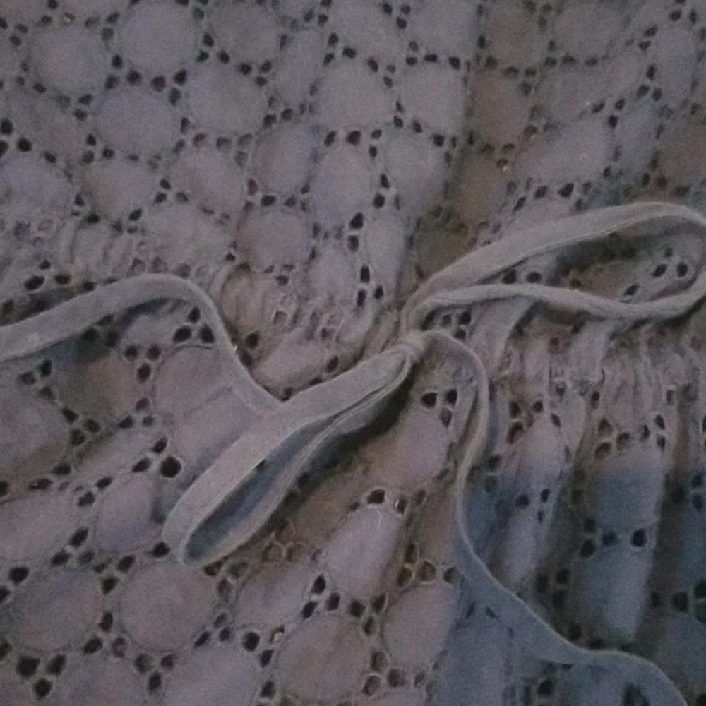 Ruby Rd. royal blue Eyelet Blouse - Picture 3 of 4